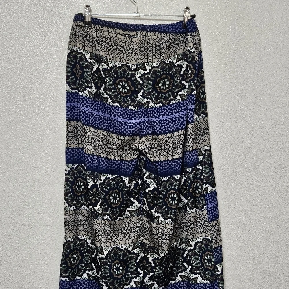 Umgee elastic waist wide leg boho style pants size medium